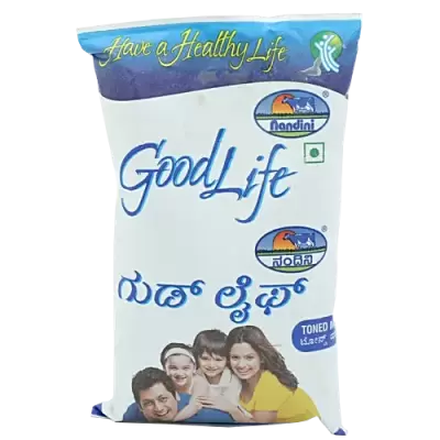 Nandini GoodLife Toned Milk, 500 ml Pouch