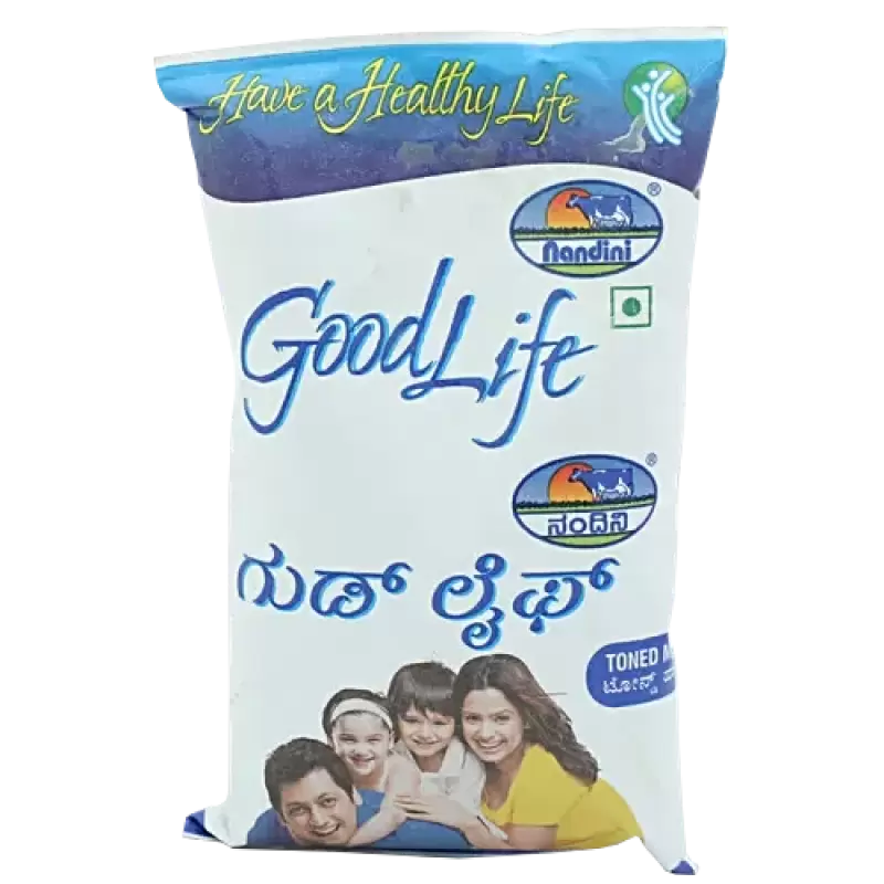 Nandini GoodLife Toned Milk, 500 ml Pouch