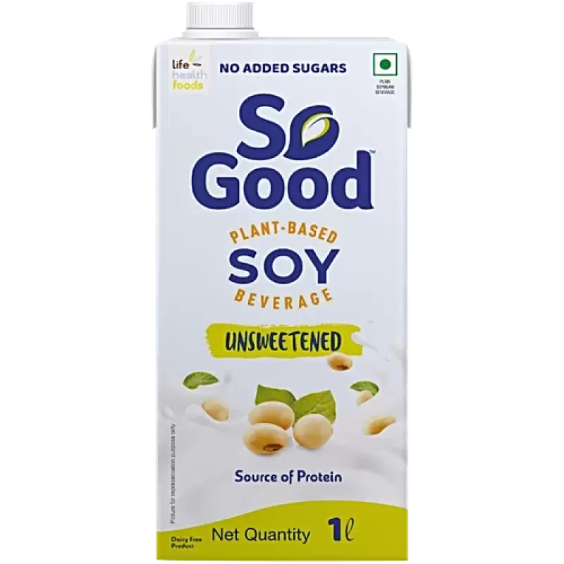 So Good Plant-Based Soy Beverage - Unsweetened, No Added Sugar, 1 L