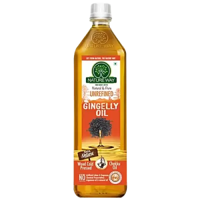 Nature Way Natural & Pure Gingelly Oil - Unrefined, Wood Cold-Pressed, 1 L