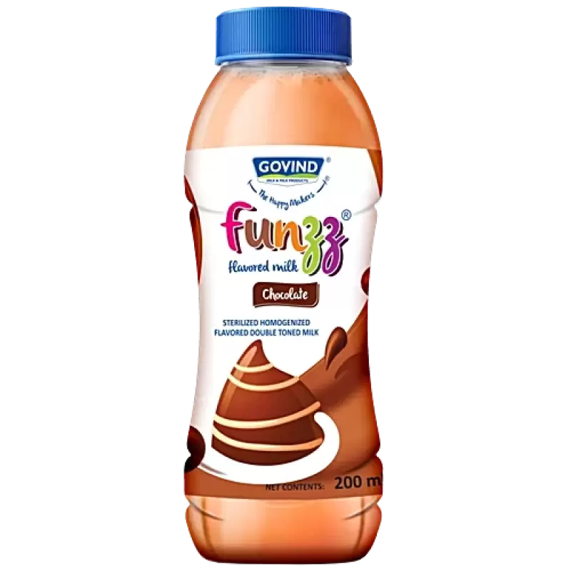Govind Sterilized Homogenized Flavor Double Toned Milk - Funzz Chocolate, 200 ml