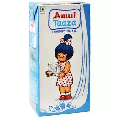 Amul Taaza Toned Milk Tetrapak